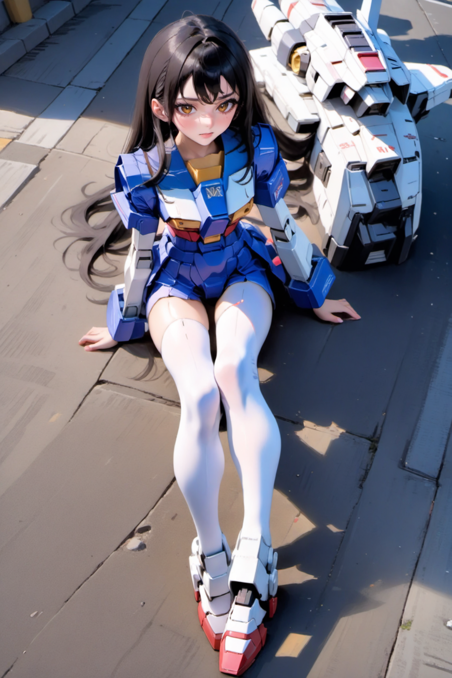 01968-4278278215-(8k, RAW photo, best quality, masterpiece_1.3), realistic, _lora_sdxl_loha_RX78_v2_0.8_, gundam_(RX78_), 1girl, solo, long hair,.png